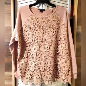Adrianna Papell Lace Blush Top Sz Xxl